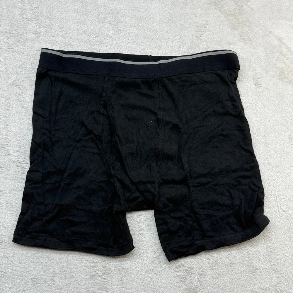 Kirkland Signature Boxer Briefs Mens L Black 4 Pack Supima Cotton Stretch