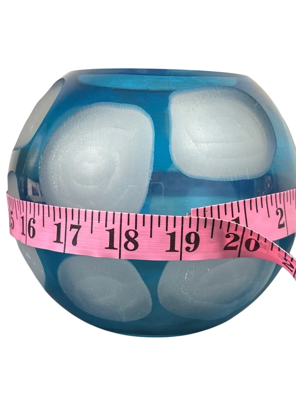 Vntg Aqua Blue and White Bubble Vase