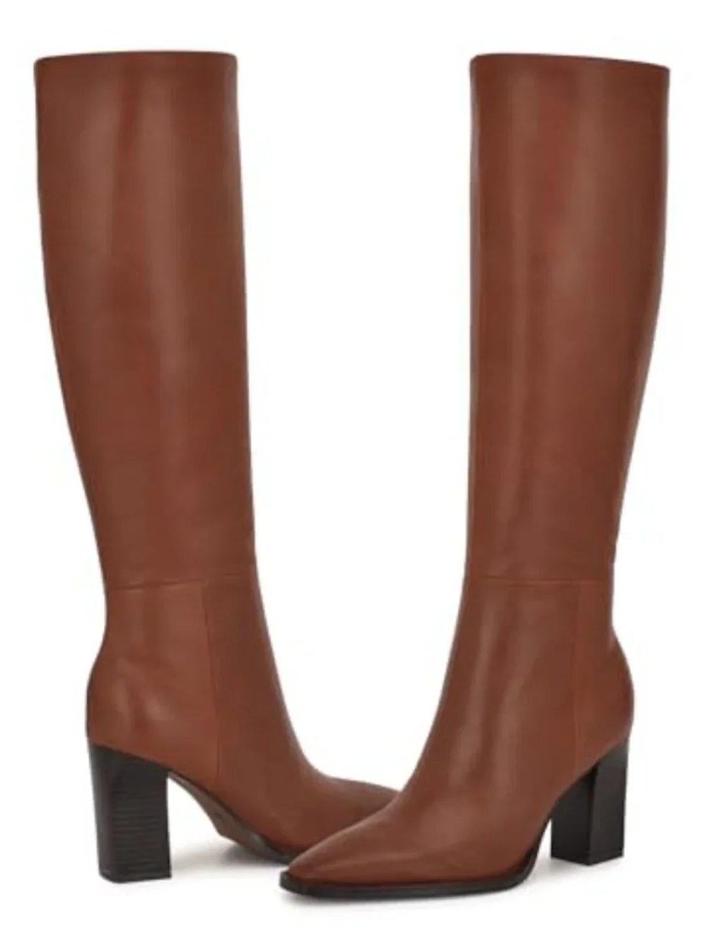 Nine West Zazz Leather Knee High Boots Natural Size 7 M NWT