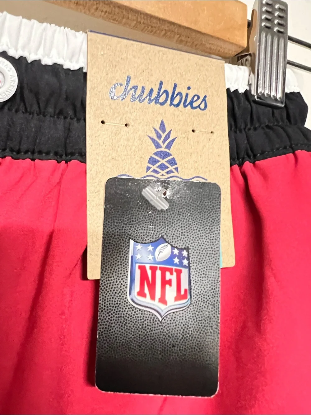 New‎ Chubbies NFL Arizona Cardinals Red and Black Lined Swim Shorts Trunks 5.5”