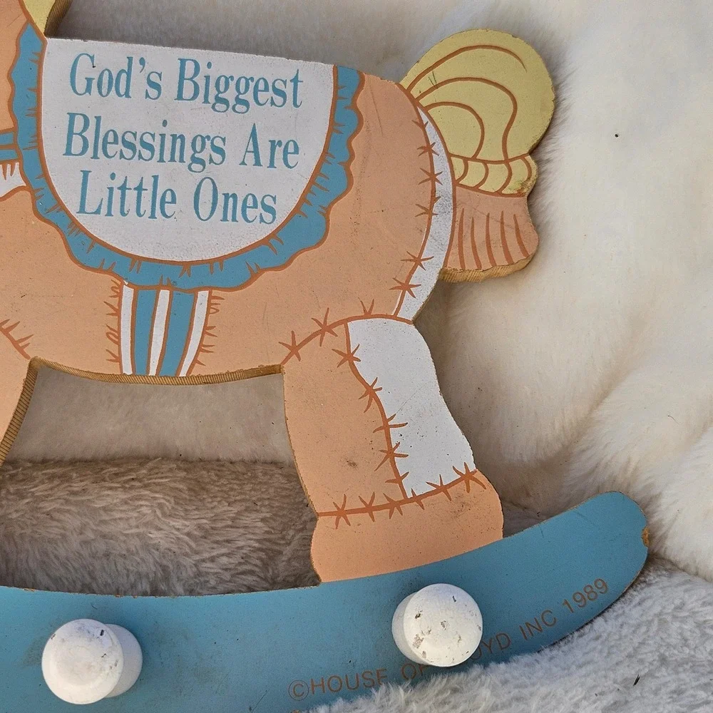 Vintage Rocking Horse Wall Decor God's‎ Biggest Blessings Are Little Ones baby