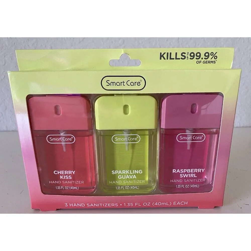 3 Pk 1.35 Fl Oz Smart Care Scented Hand Sanitizer Spray Cherry Guava‎ Raspberry