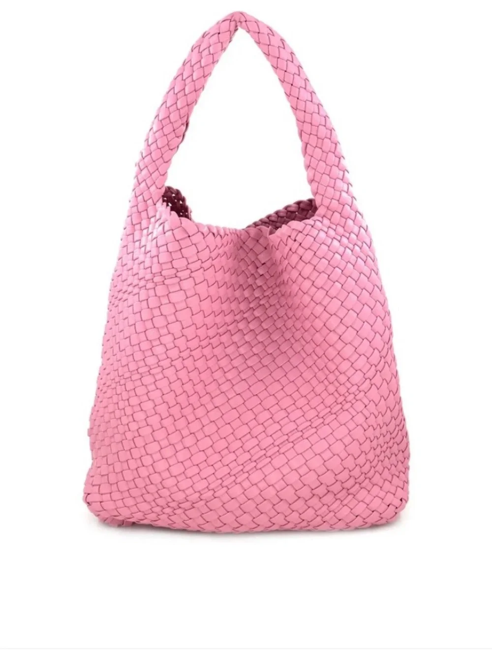 Pink Woven Shoulder Bag - Women's Tote