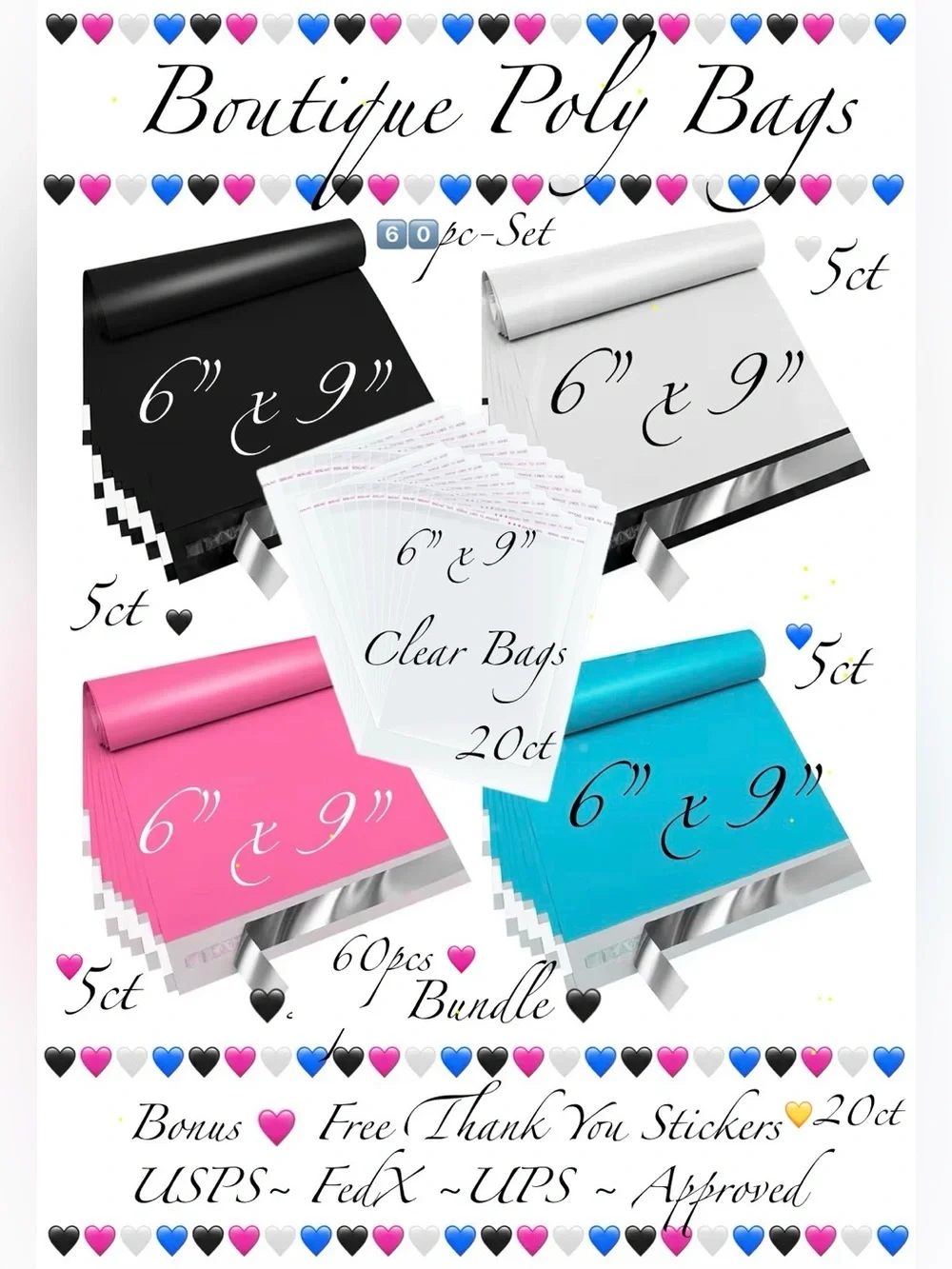 Boutique Shipping Bags poly bag