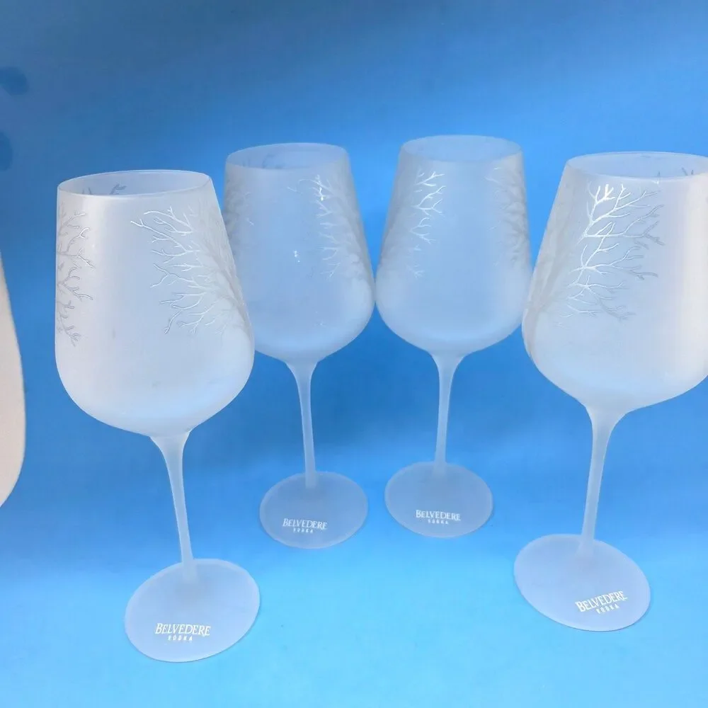 Belvedere Vodka Frosted Tree Cold Activated Glasses 9.5