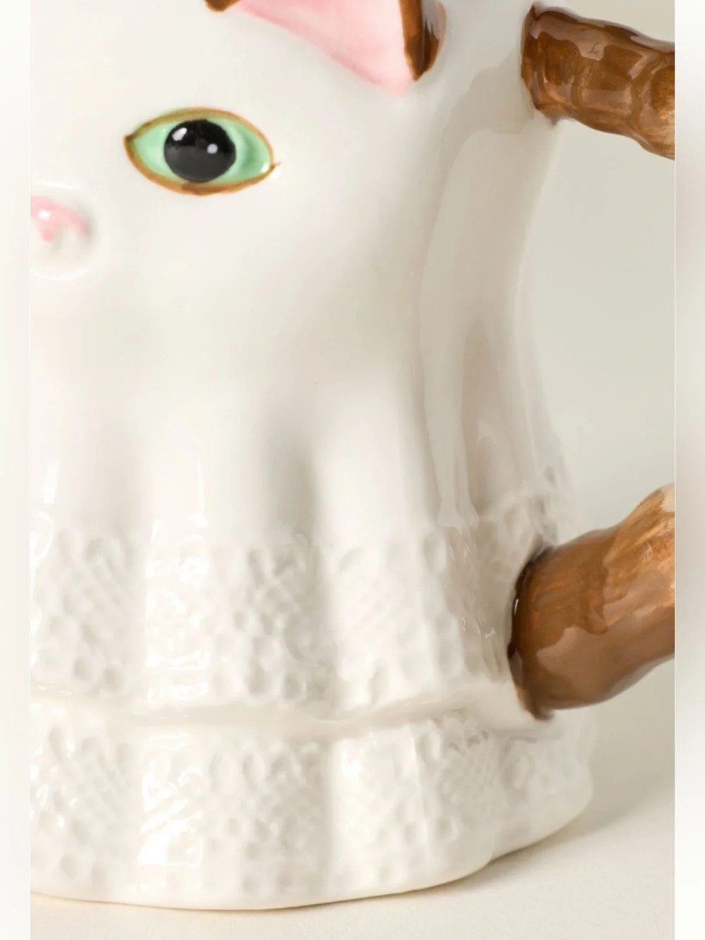 Anthropologie Peluche Halloween Stoneware Cat Mug | Ghost Cat | NIB