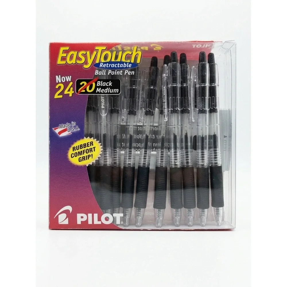 Pilot‎ EasyTouch Retractable Ballpoint Pens Black Medium Point 14 Count Open Box