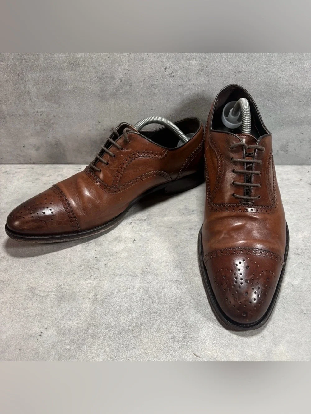 To Boot New York Adam Derrick Brown Cap Toe Oxford‎ Dress Italy Shoes Men’s 8.5