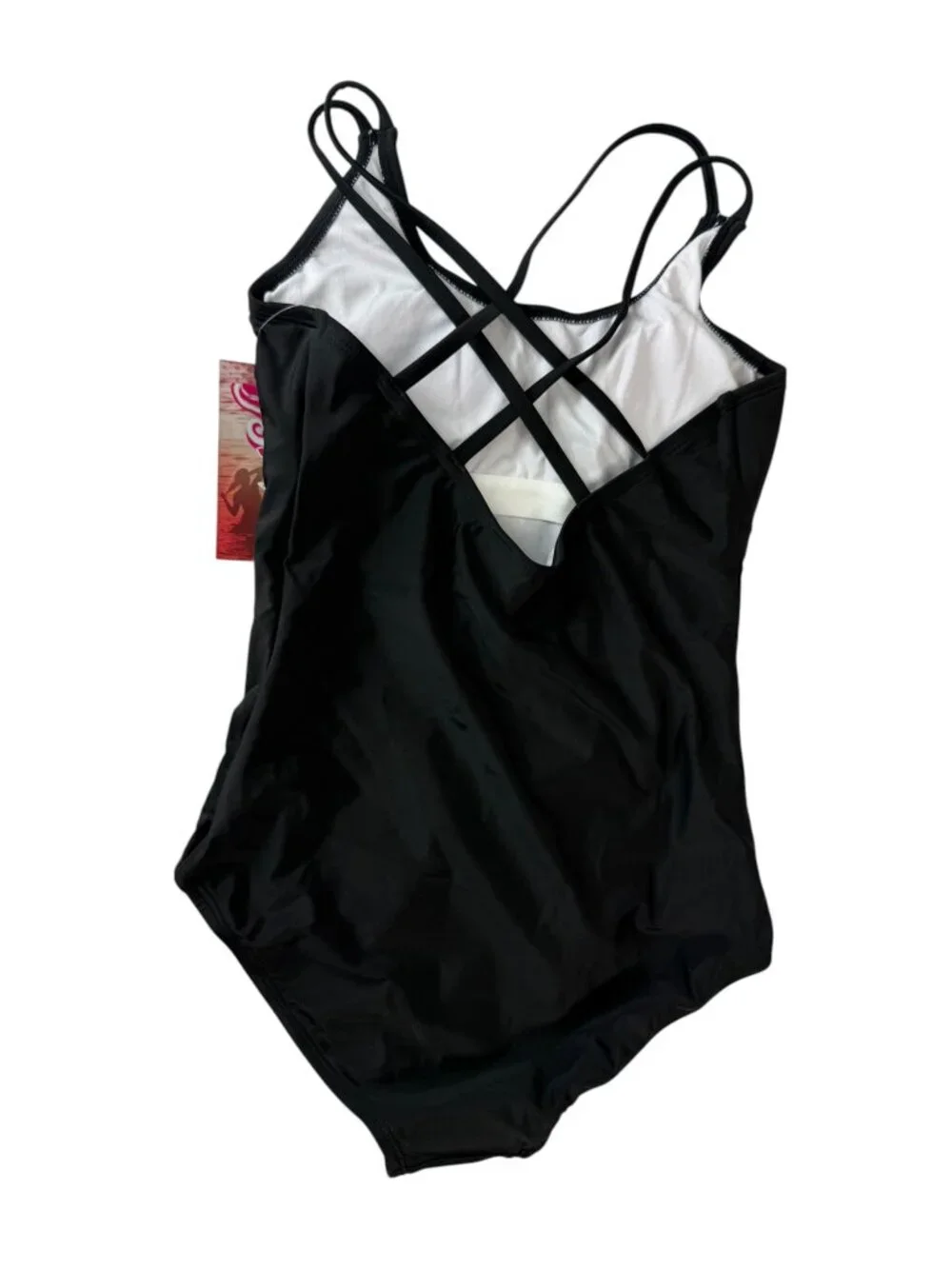 KANU SURF New NWT Swimsuit Black, Size Girl's 14 (Large). Solid. Style 1153.