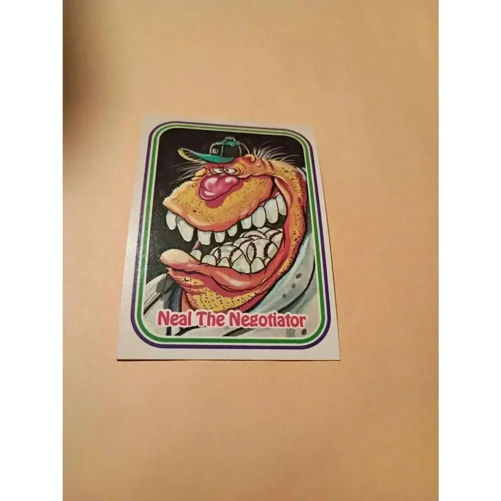 1988 Leaf Awesome All Stars Trading Card 55 Neal the Negotiator Baseball Parody