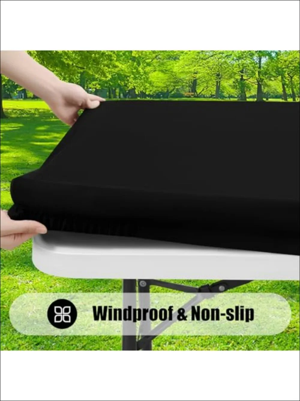4 Pack Waterproof Elastic Fitted Tablecloth Polyester Rectangular Patio Cover