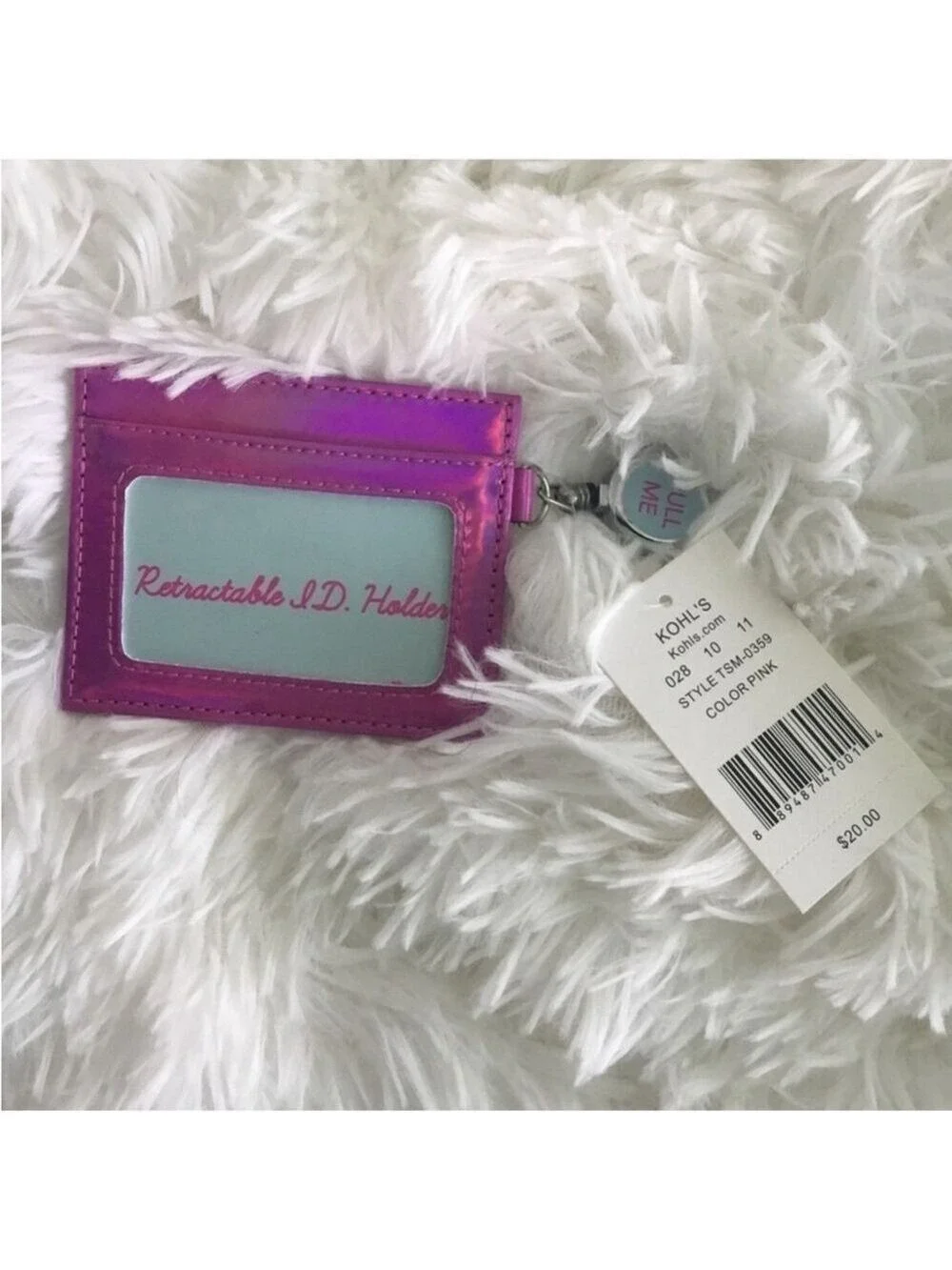 Kohl's Woman' or student retractable ID case attached retractable clip