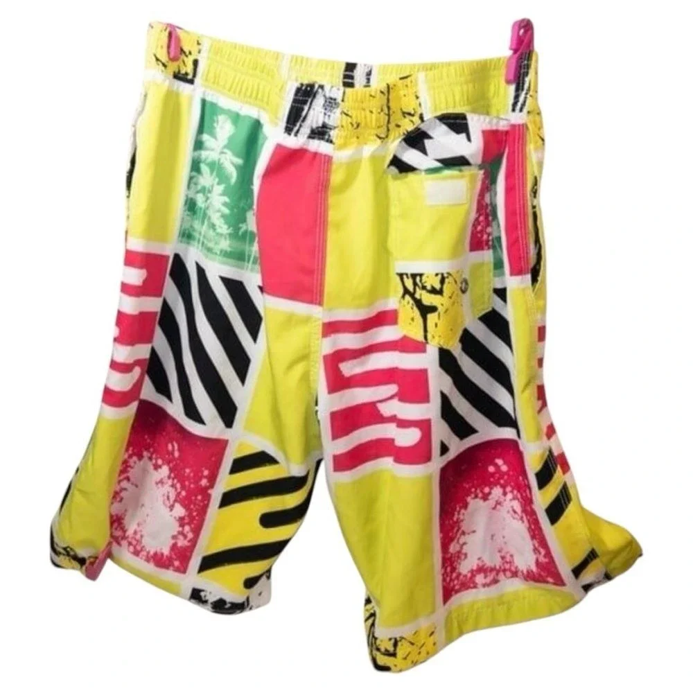 Amazon Men's Swim Shorts - Neon, Loud and Fun!‎ Large NWOT