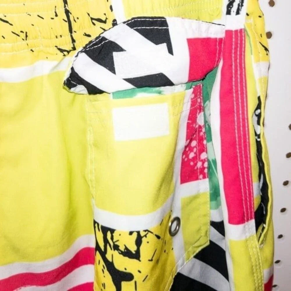 Amazon Men's Swim Shorts - Neon, Loud and Fun!‎ Large NWOT