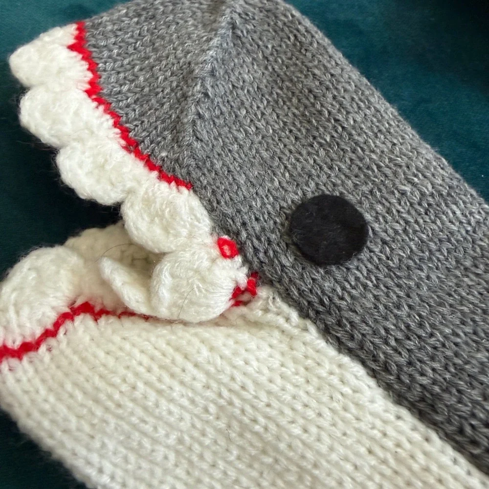 Handmade knit shark