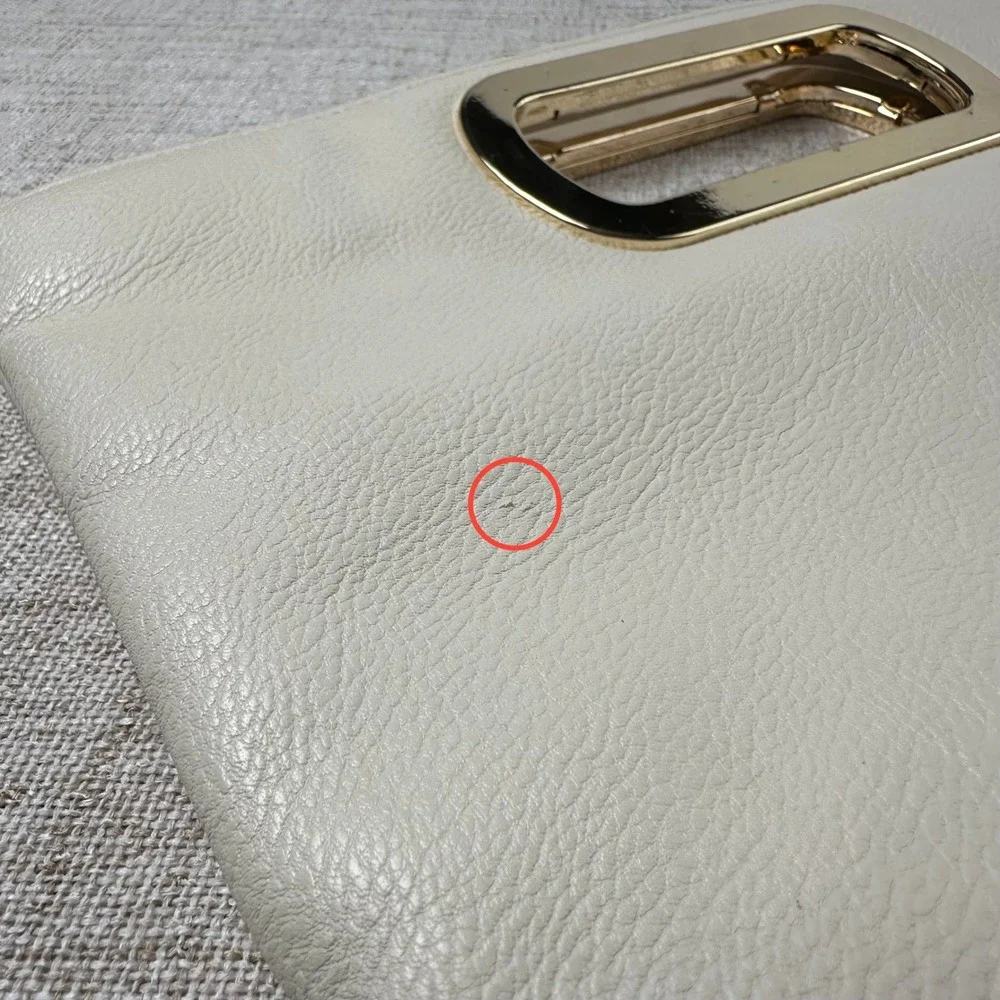 Vintage Gunne Sax Ivory Gold Handle Clutch Purse 90s Y2K Evening Bag