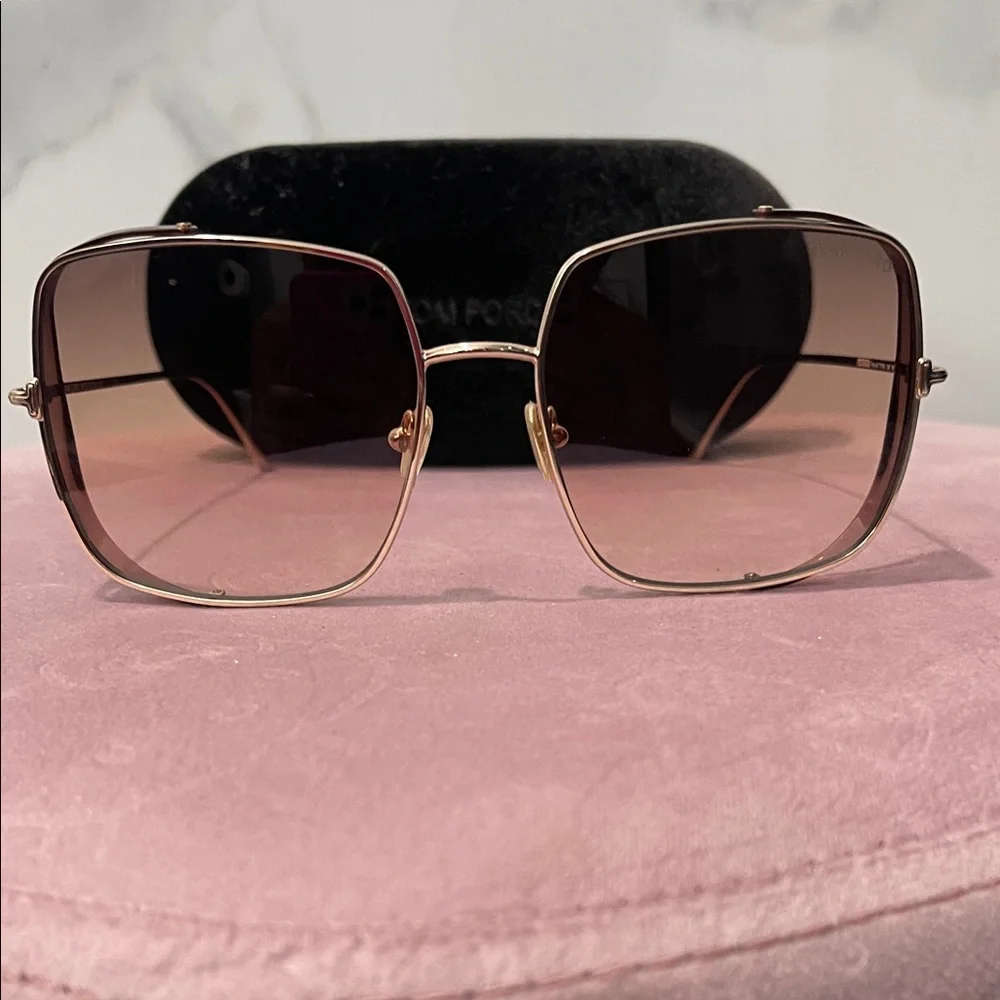 Tom Ford Rose Gold Square Sunglasses