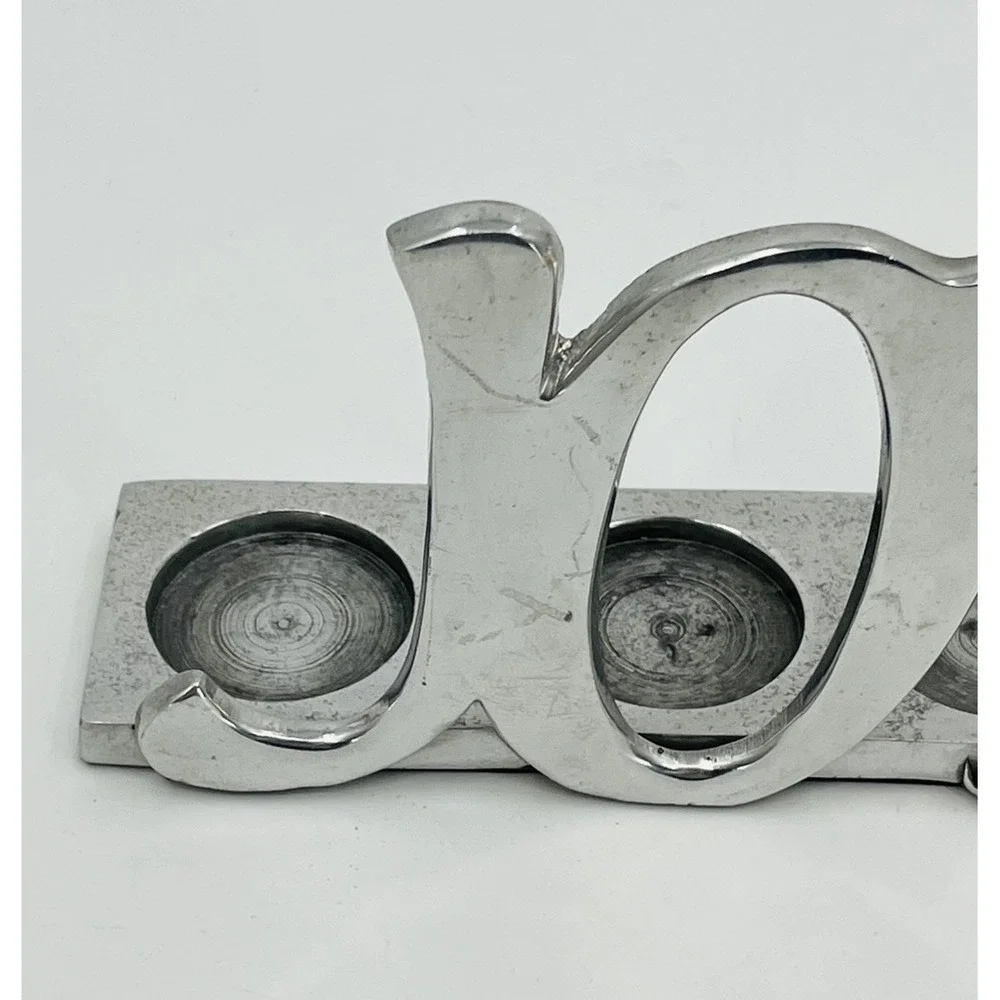 JOY Tealight Votive Candle Holder Christmas Cast Aluminum Made in India