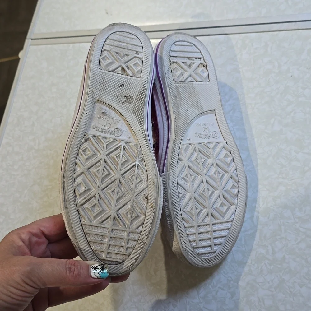 Converse Pink Glitter Low All Star Sneakers, Sz 3 Junior‎