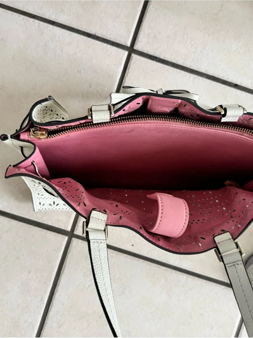 kate spade perforated leather