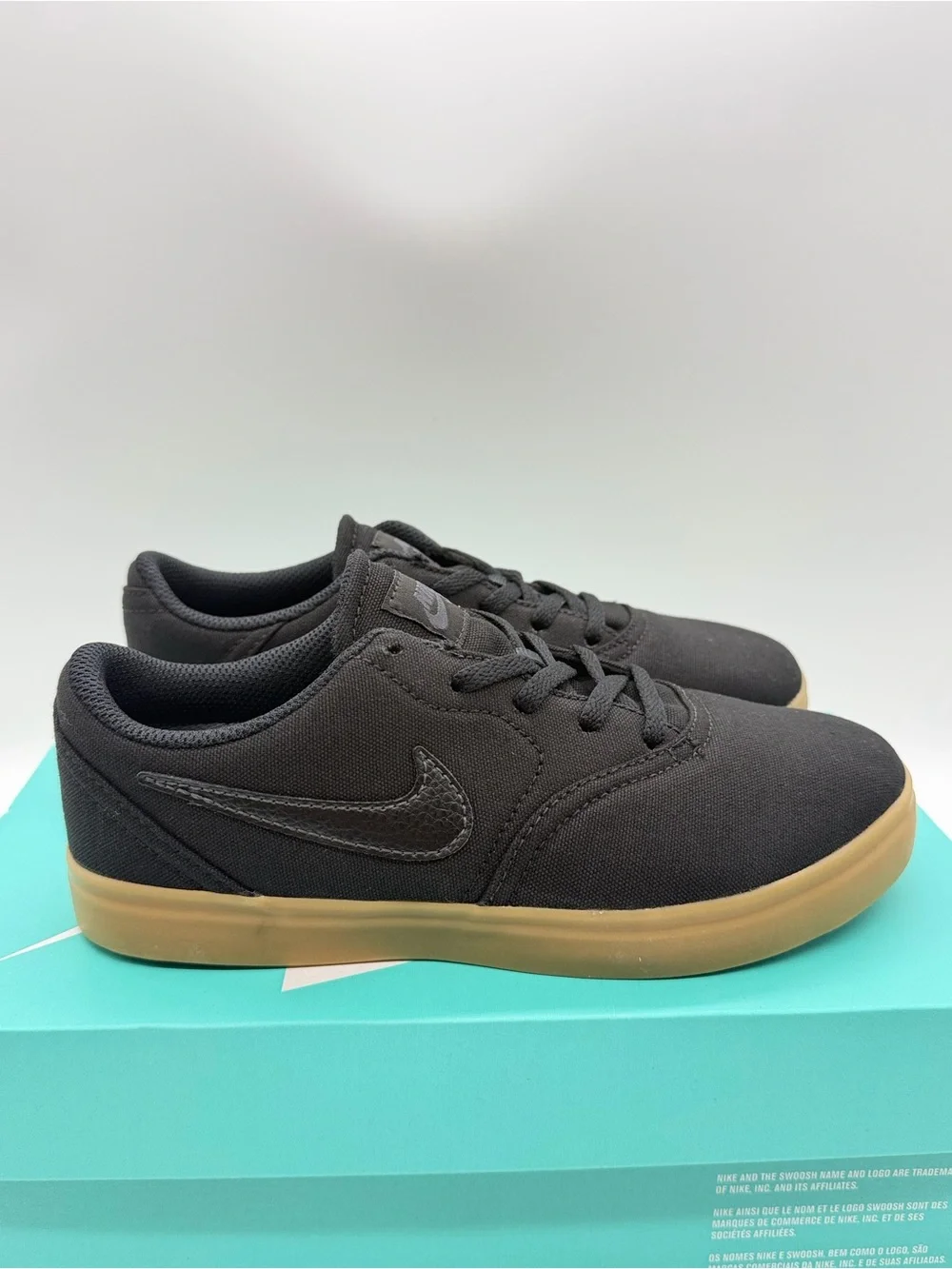 Nike SB Check Canvas PS Black Light Brown 905371-006 Size 1.5Y