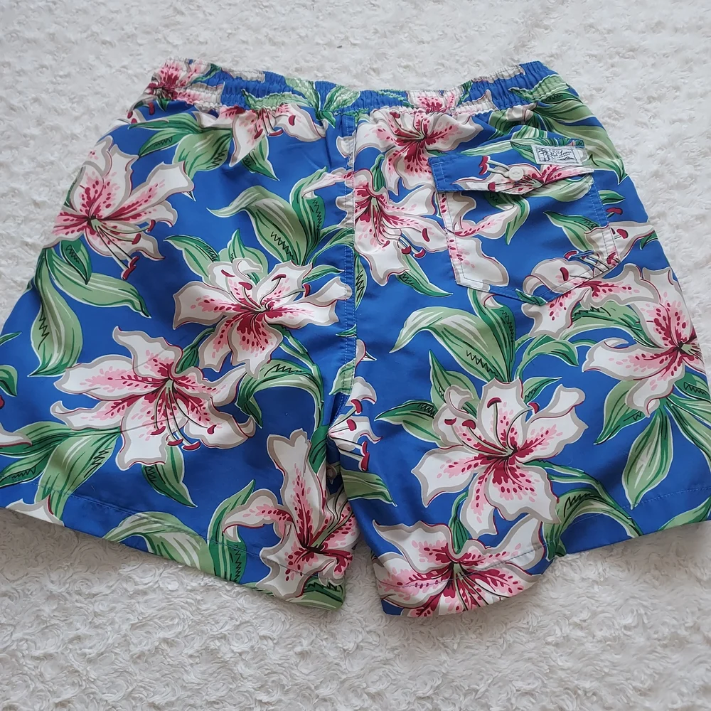 Polo Ralph Lauren Hawaiian Hibiscus Surf Board Swim Trunks Pony Beach Vacation
