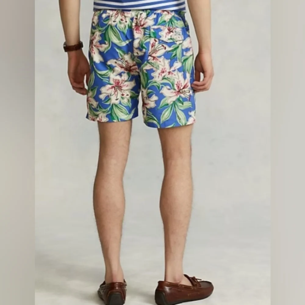 Polo Ralph Lauren Hawaiian Hibiscus Surf Board Swim Trunks Pony Beach Vacation