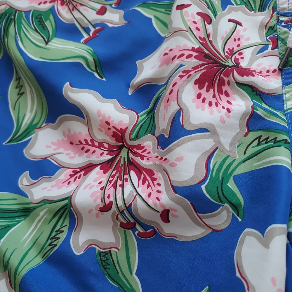 Polo Ralph Lauren Hawaiian Hibiscus Surf Board Swim Trunks Pony Beach Vacation
