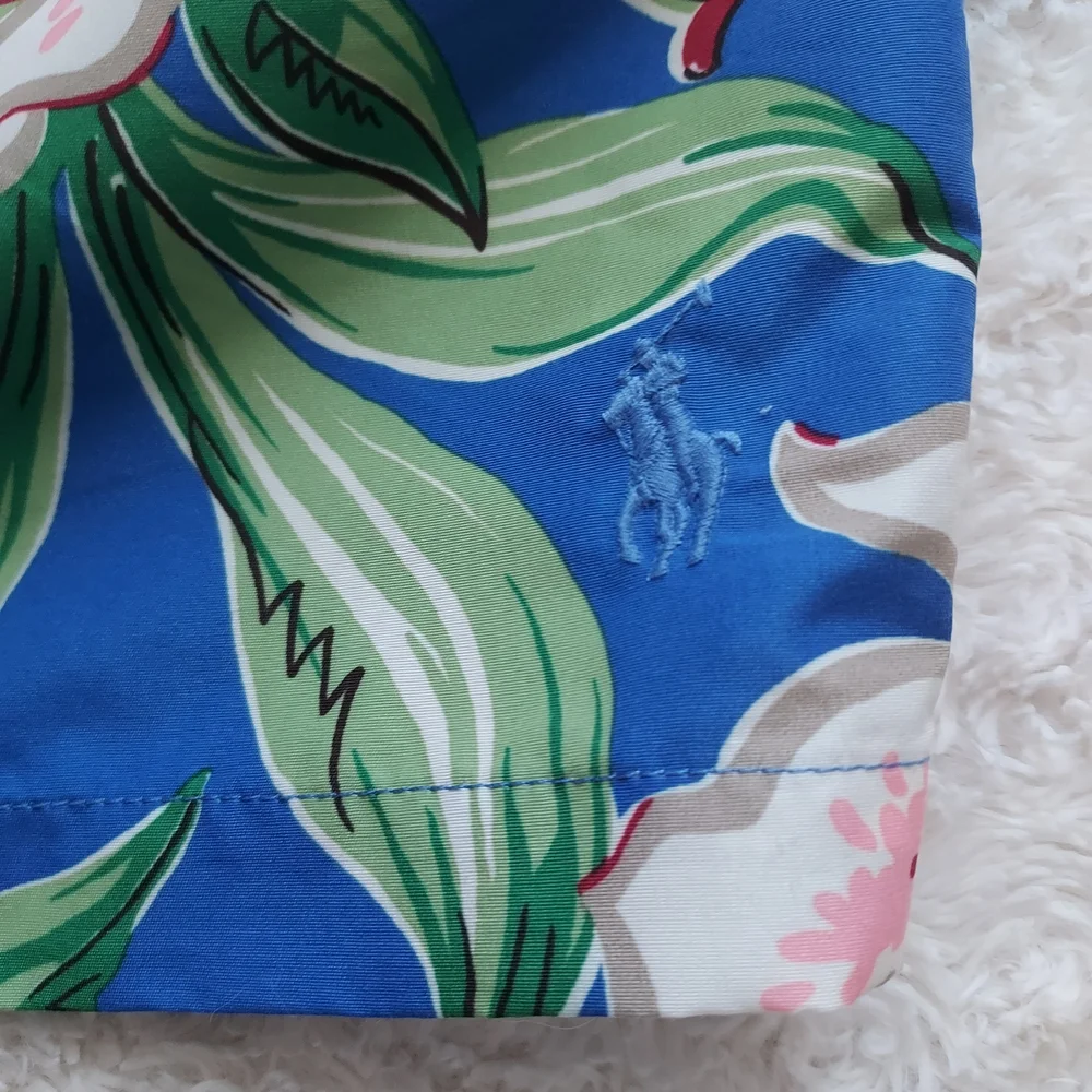 Polo Ralph Lauren Hawaiian Hibiscus Surf Board Swim Trunks Pony Beach Vacation