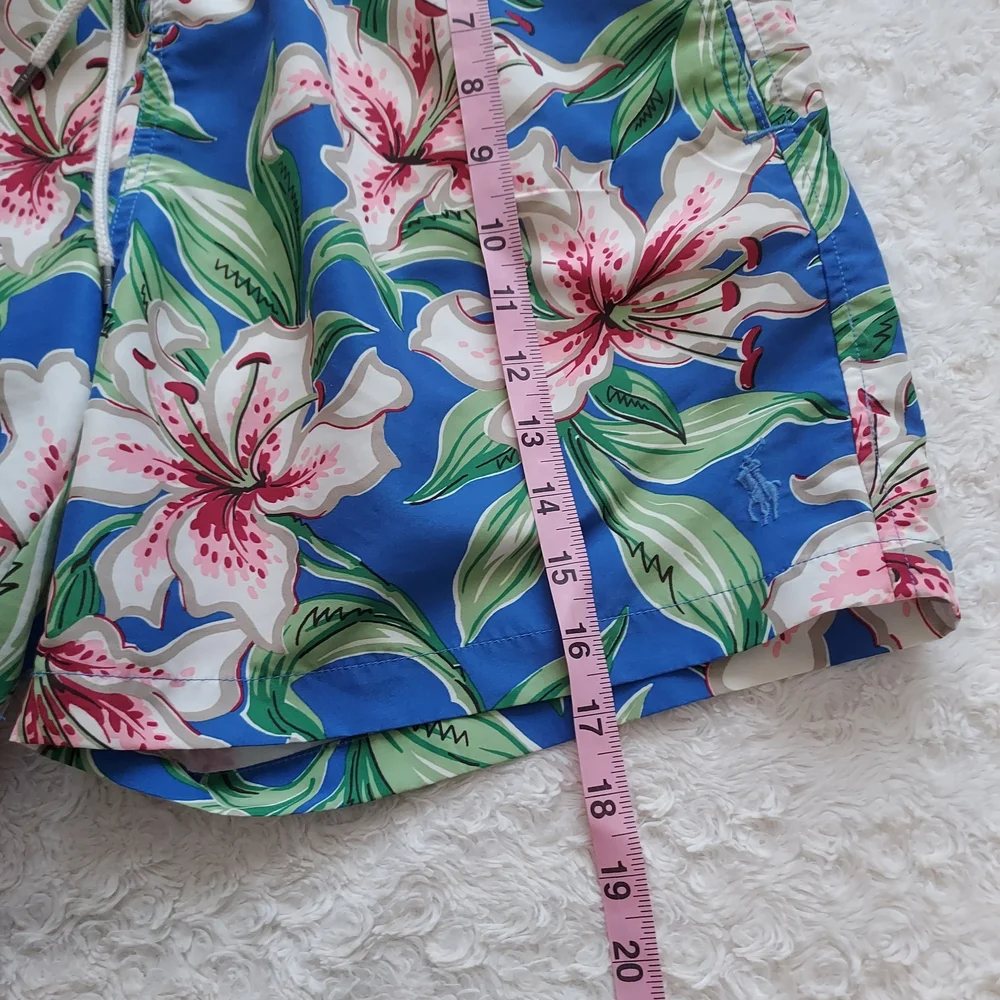 Polo Ralph Lauren Hawaiian Hibiscus Surf Board Swim Trunks Pony Beach Vacation