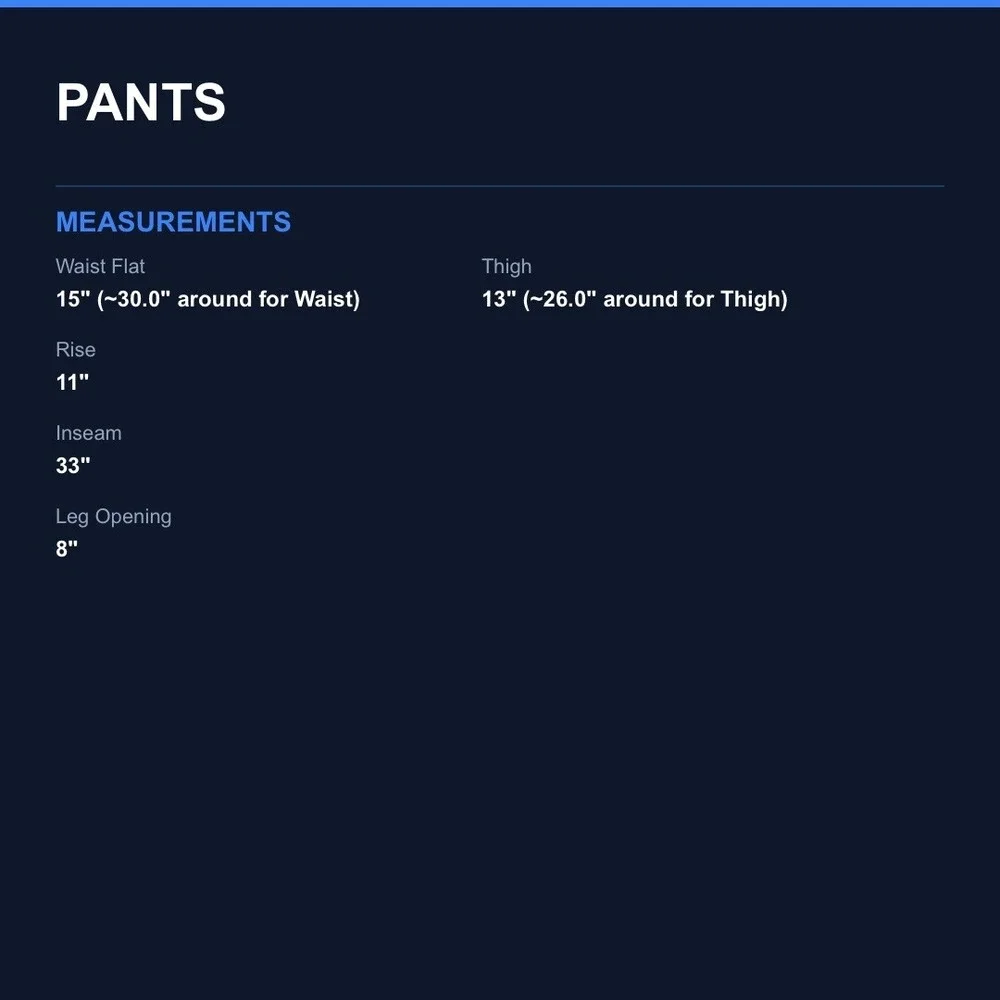 Nike measurements waist