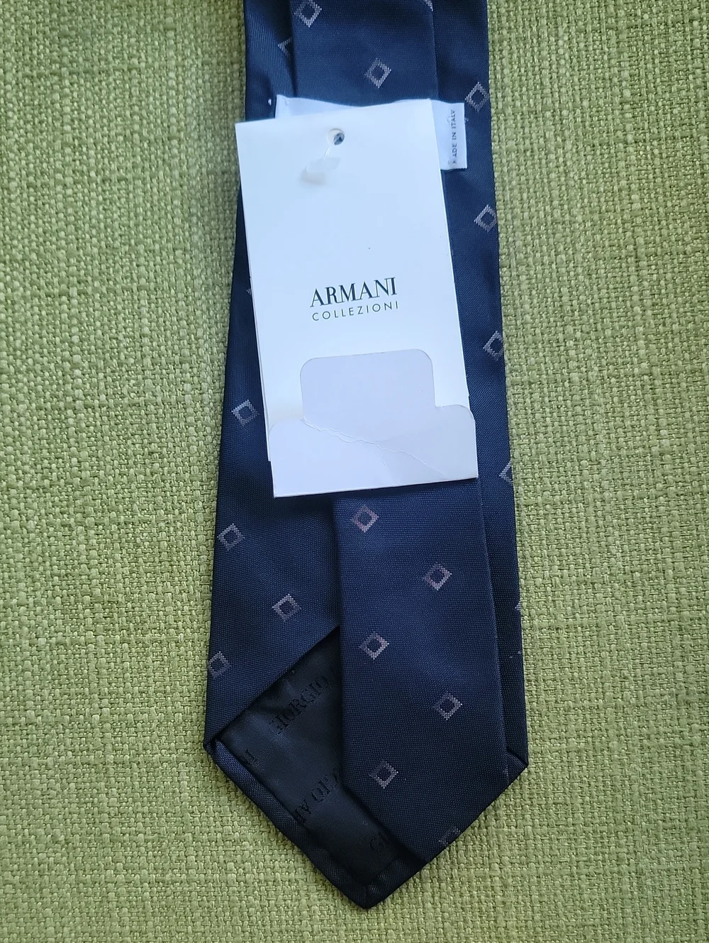 Armani Collezioni Navy Diamond Motif Men's Tie