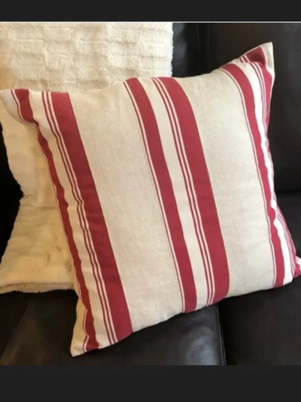 Pottery Barn Greer Red Stripe Pillow Cover 22