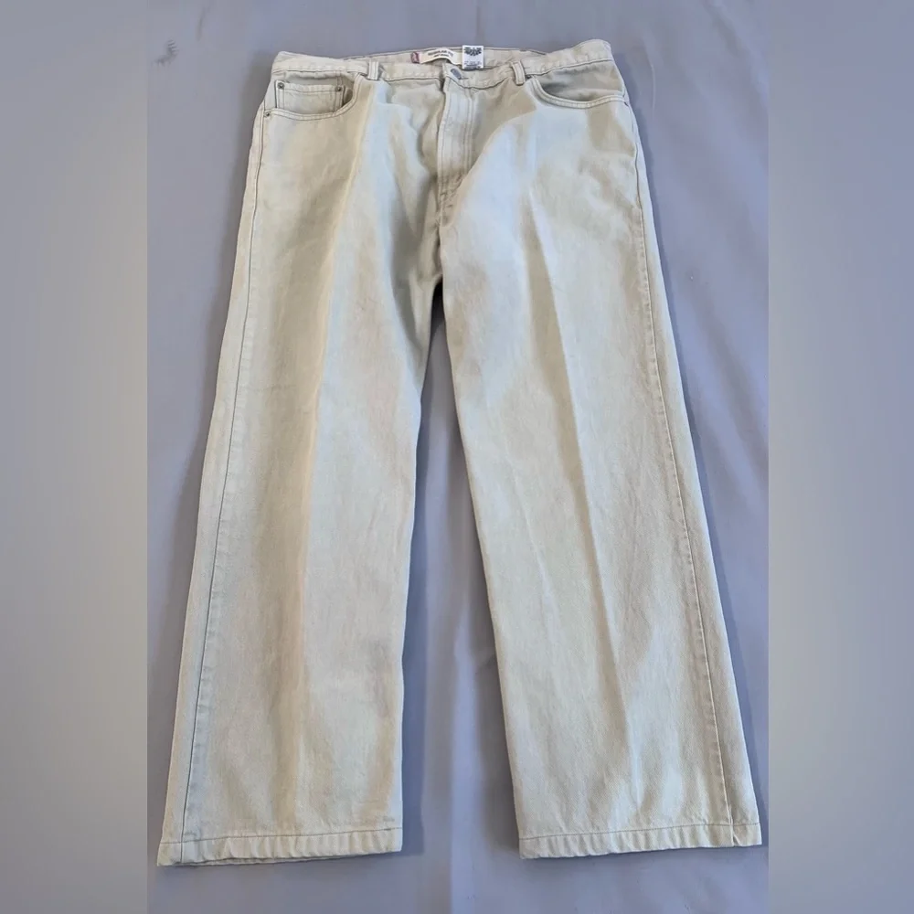 LEVIS 505 Regular Fit Jeans Mens 42 Beige‎ Straight Regular Denim W42 L32