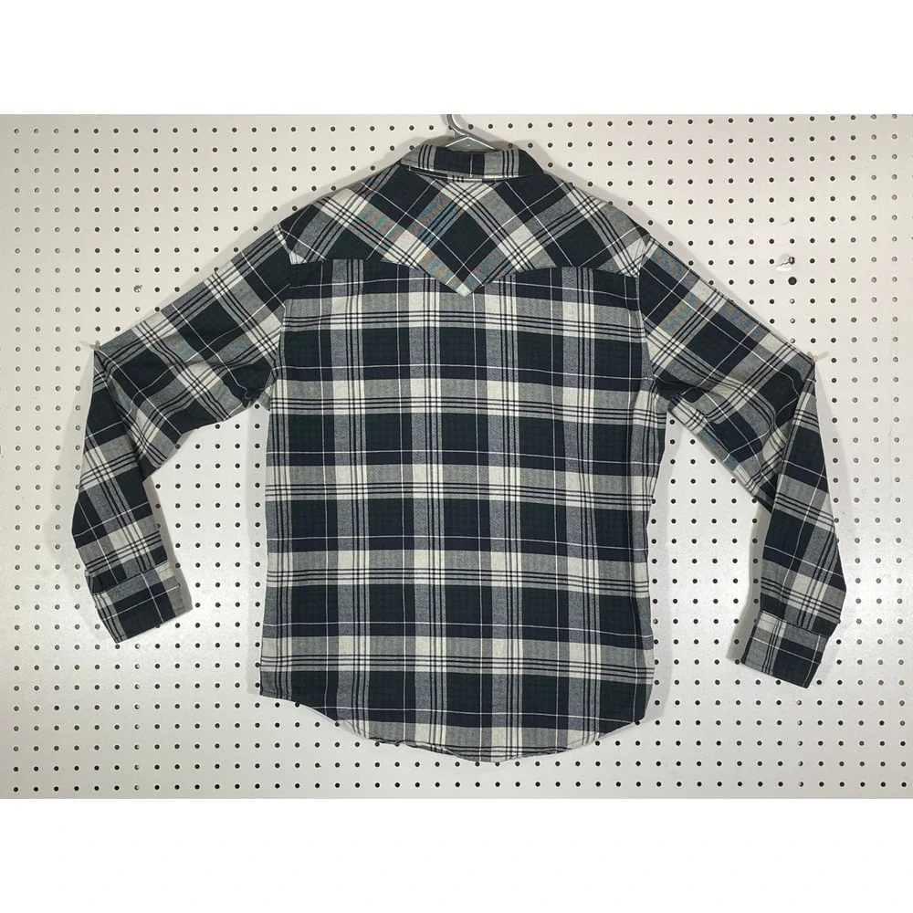 Levis Mens Standard Fit Plaid Western Snap Shirt Navy White PC9-85745-0027