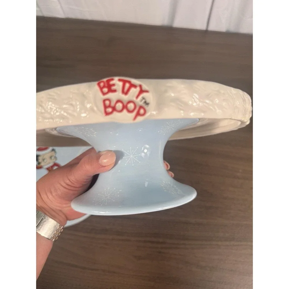 Betty Boop Christmas Holiday plate with pudgy dog retro collectible VTG cartoon‎
