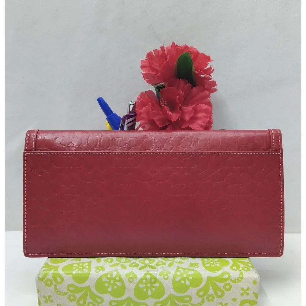 Coach red leather