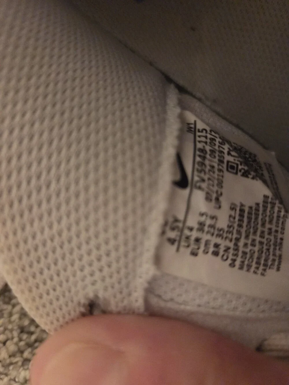 Nike Kids White Sneakers with Blue Swoosh