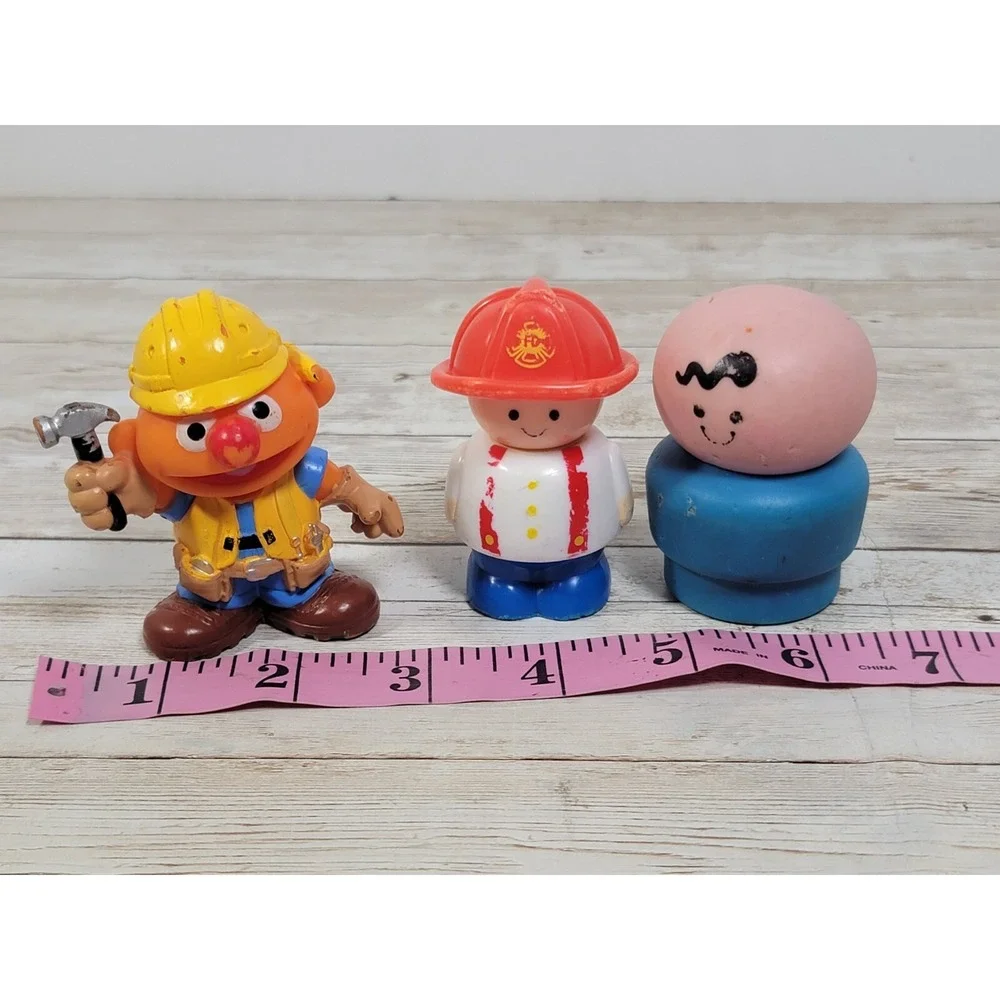 Vintage 1970s‎ Fisher Price Little People Construction Man Figures Ernie Bald