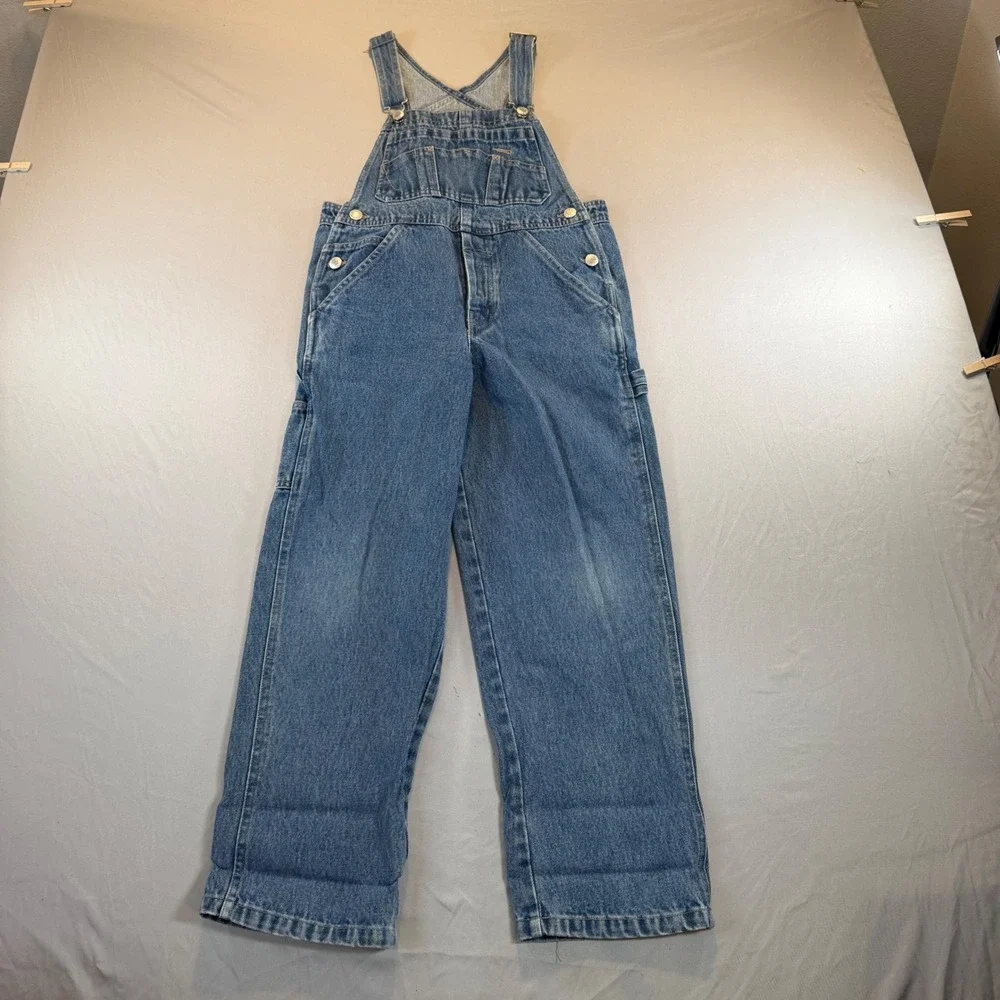 Old Navy Kids Vintage Denim Carpenter Overalls‎ Size 8 Medium Wash Cotton 100%