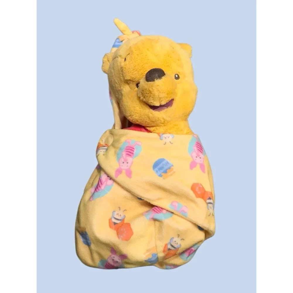 Disney Parks Babies Plush Winnie‎ The Pooh Baby Pooh With Swaddle Blanket NWOT