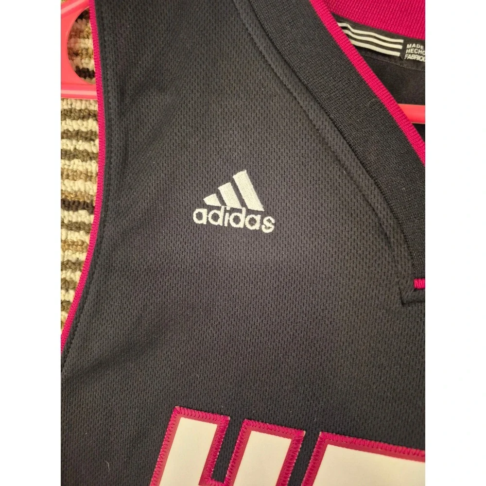 Adidas‎ Miami Heat LeBron James #6 NBA Jersey Black Red Mens Large Length +2
