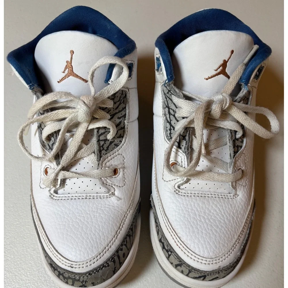 Nike Air Jordan 3‎ Retro Wizards DMO 966-148 White Youth Sneaker Size 1.5Y EUC