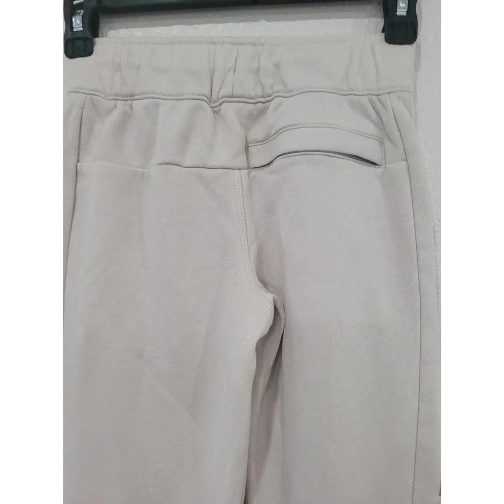 Nike Air Joggers Oatmeal Gold‎ Metallic Logo Mesh Panel Fleece Kids Small #2