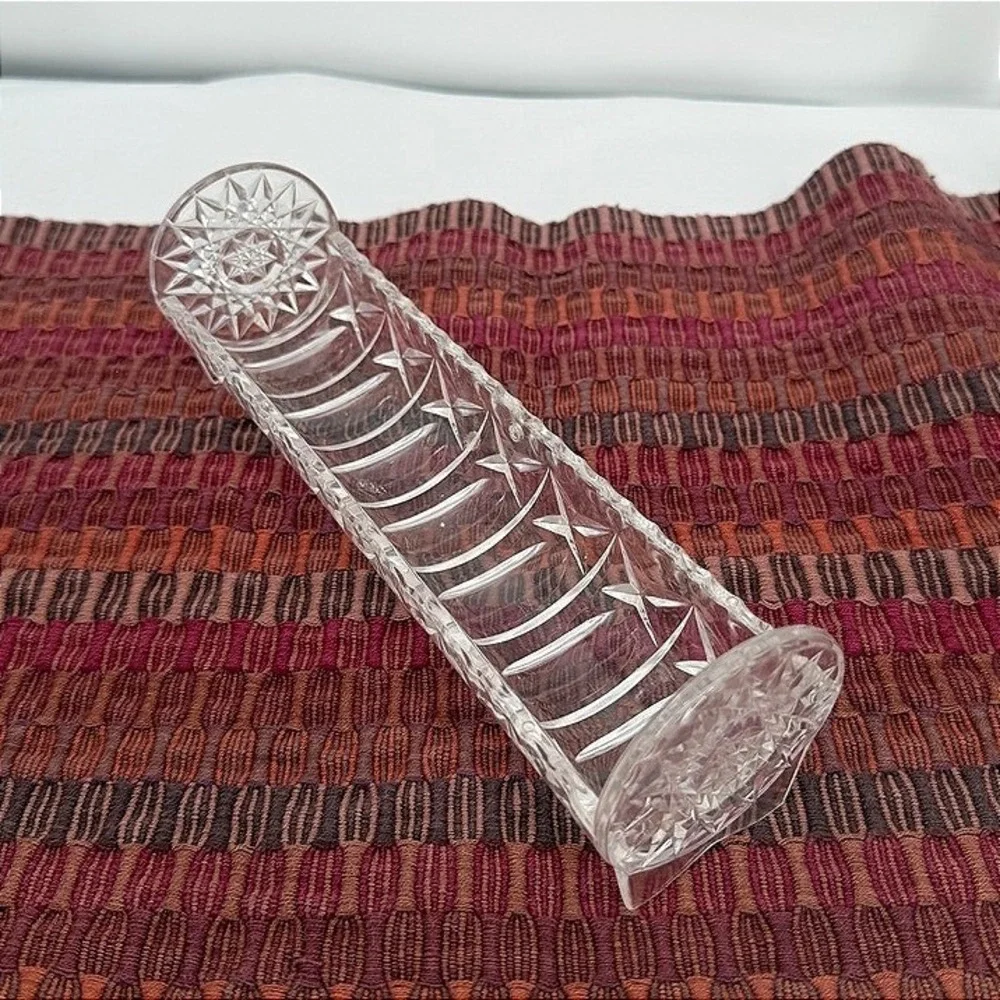 Vintage Clear Plastic Crystal Cut‎ Lucite Cracker Holder Server Tray-9