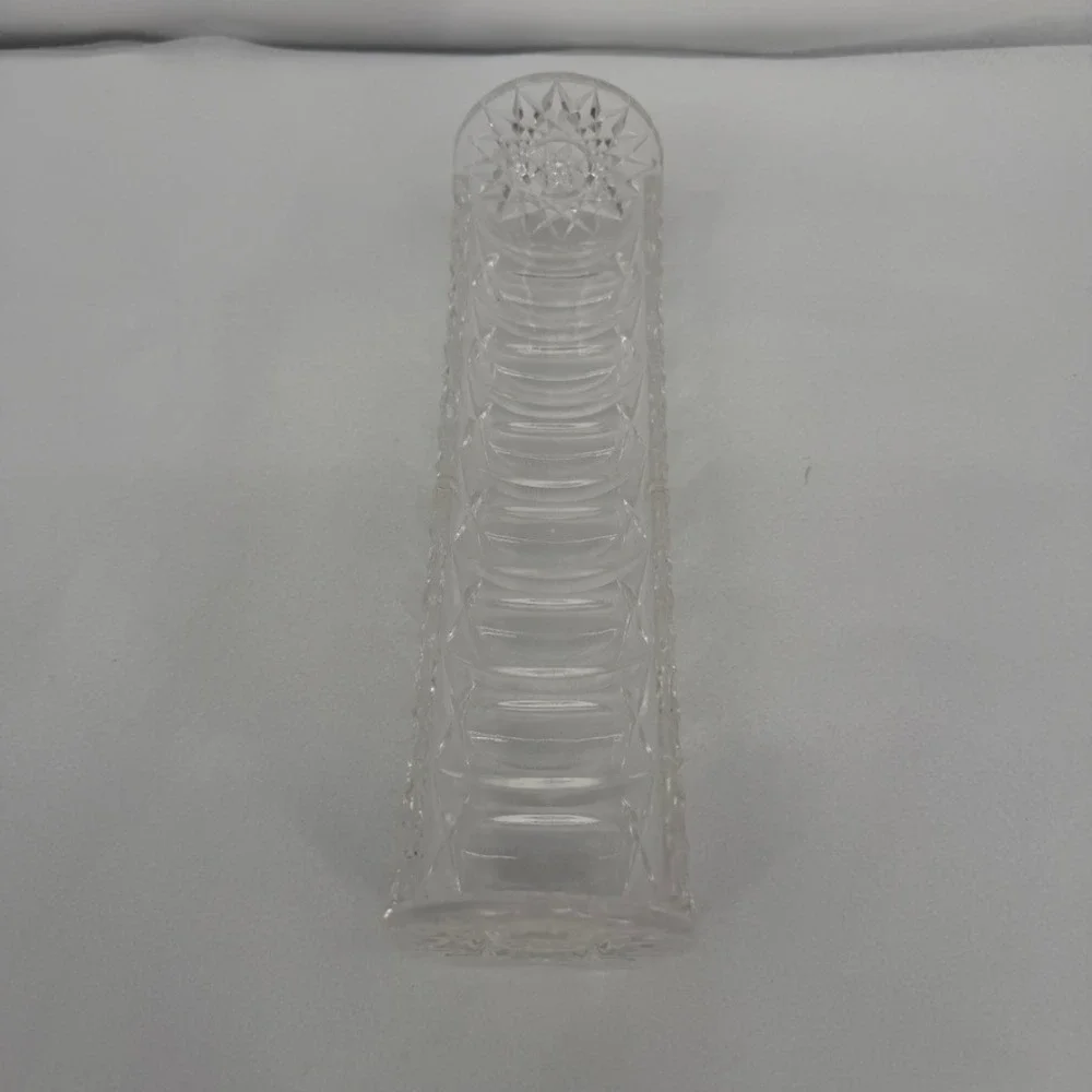 Vintage Clear Plastic Crystal Cut‎ Lucite Cracker Holder Server Tray-9
