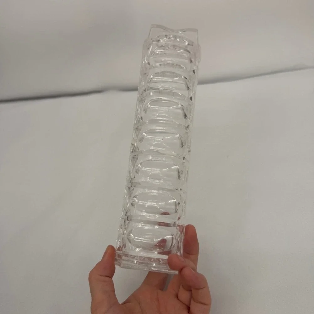 Vintage Clear Plastic Crystal Cut‎ Lucite Cracker Holder Server Tray-9