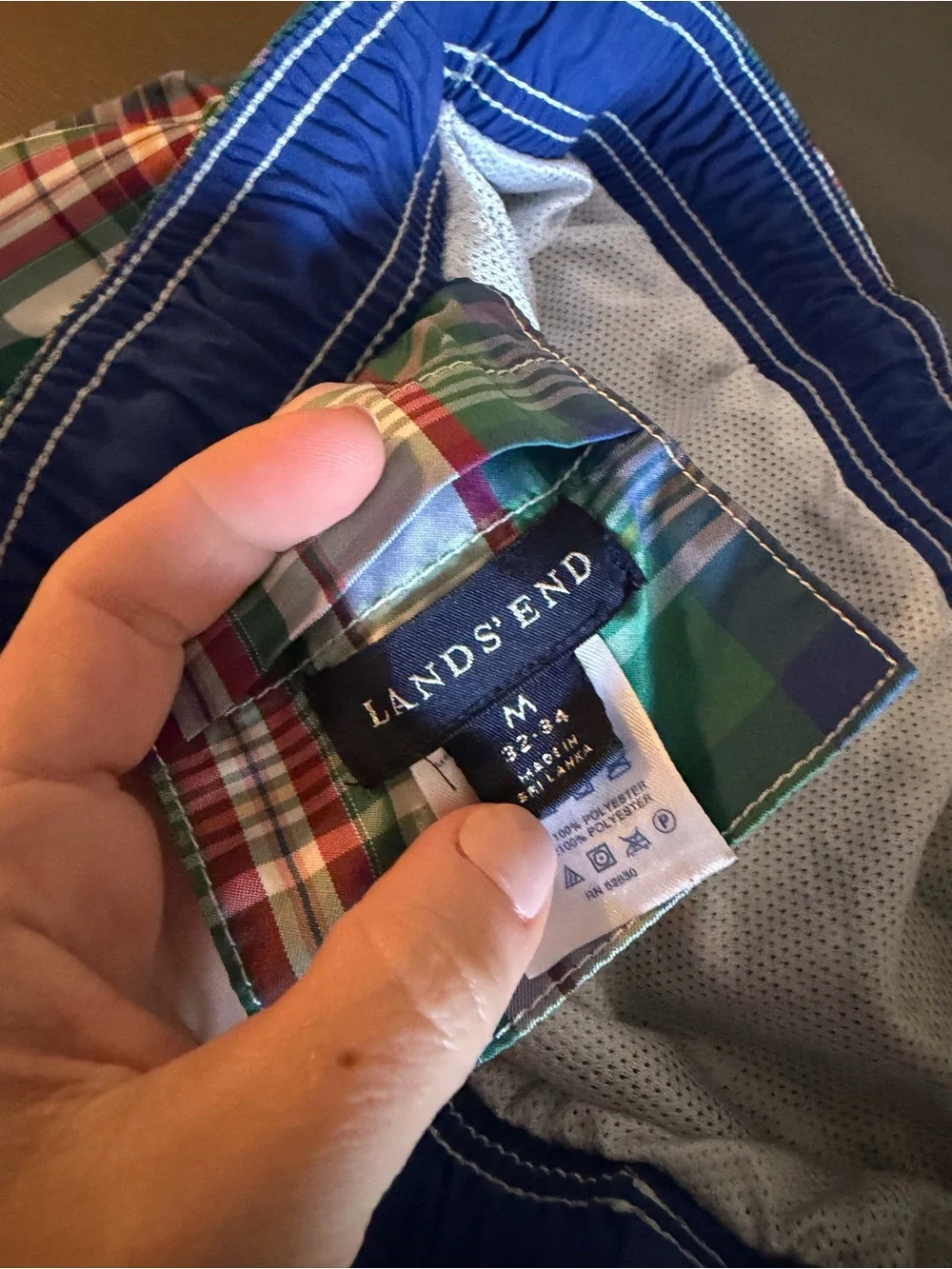Lands End classic plaid