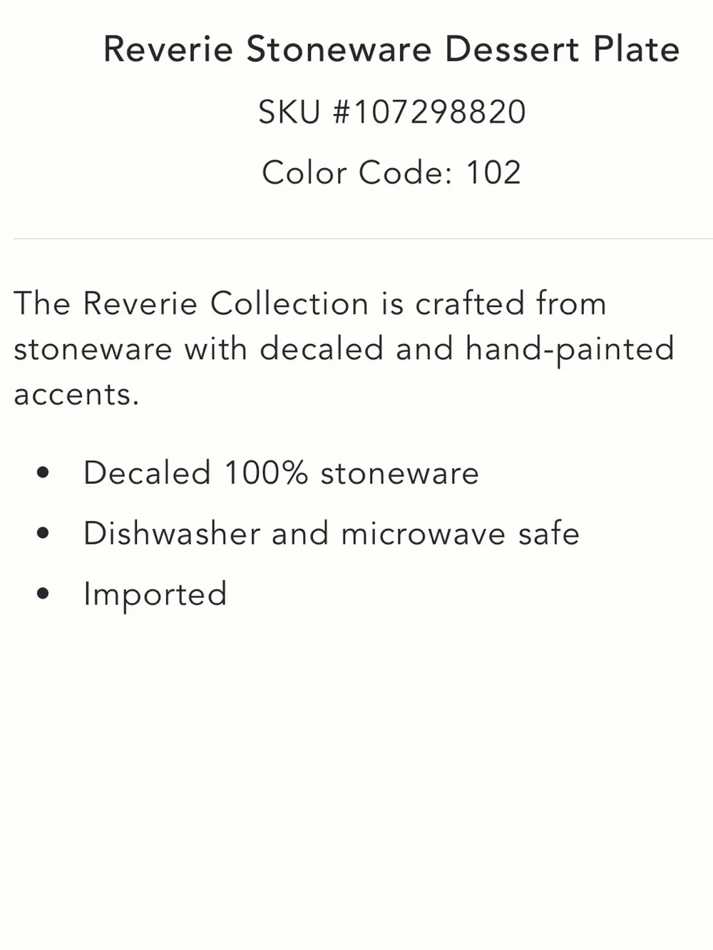 Reverie Stoneware Dessert Plate from Anthropologie