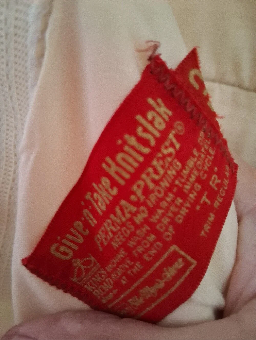 Give and Take knit Slacks cream corduroy